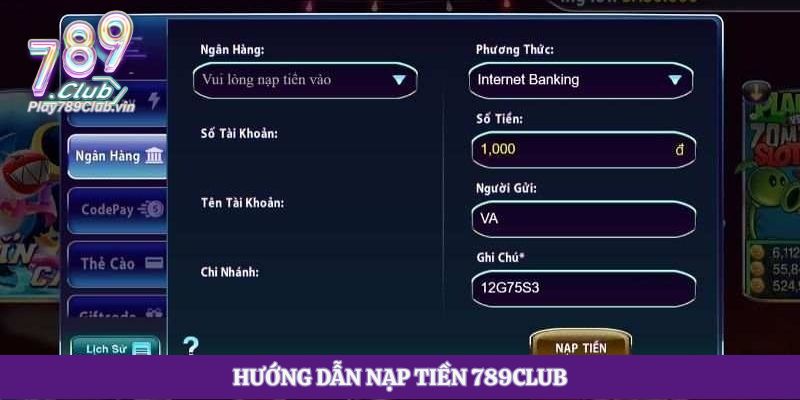 Hướng dẫn nạp tiền 789club