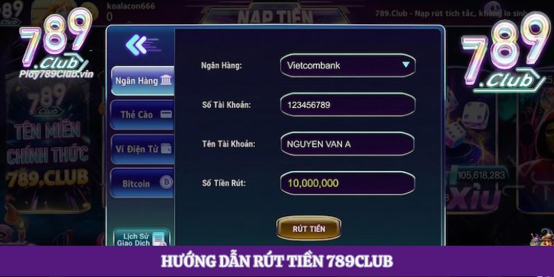 Hướng dẫn rút tiền 789club
